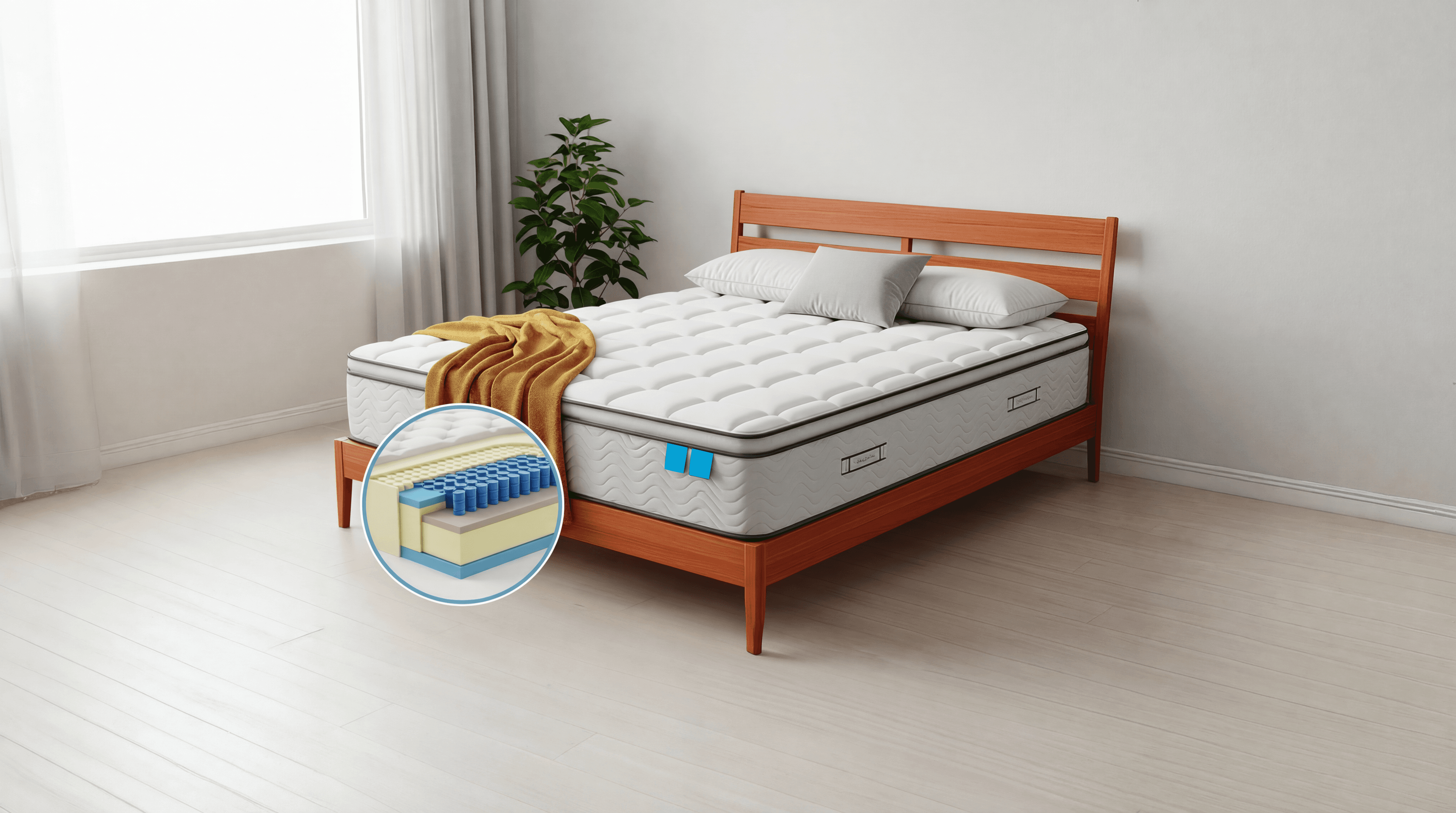 Floating bed on clouds