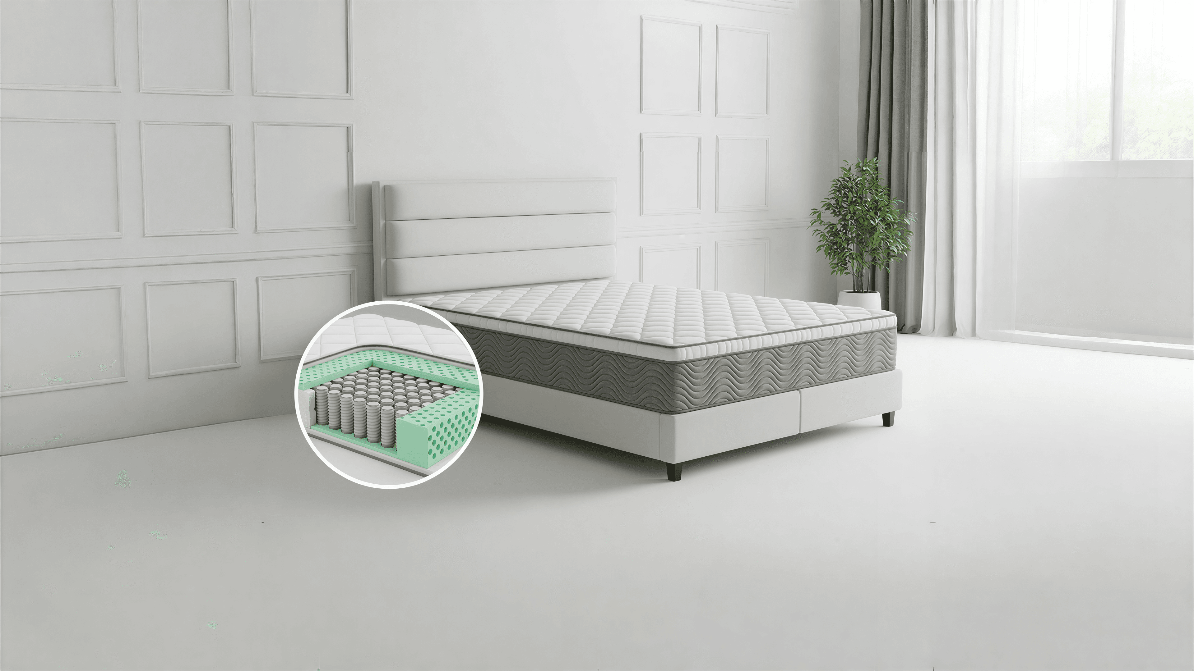 Floating bed on clouds