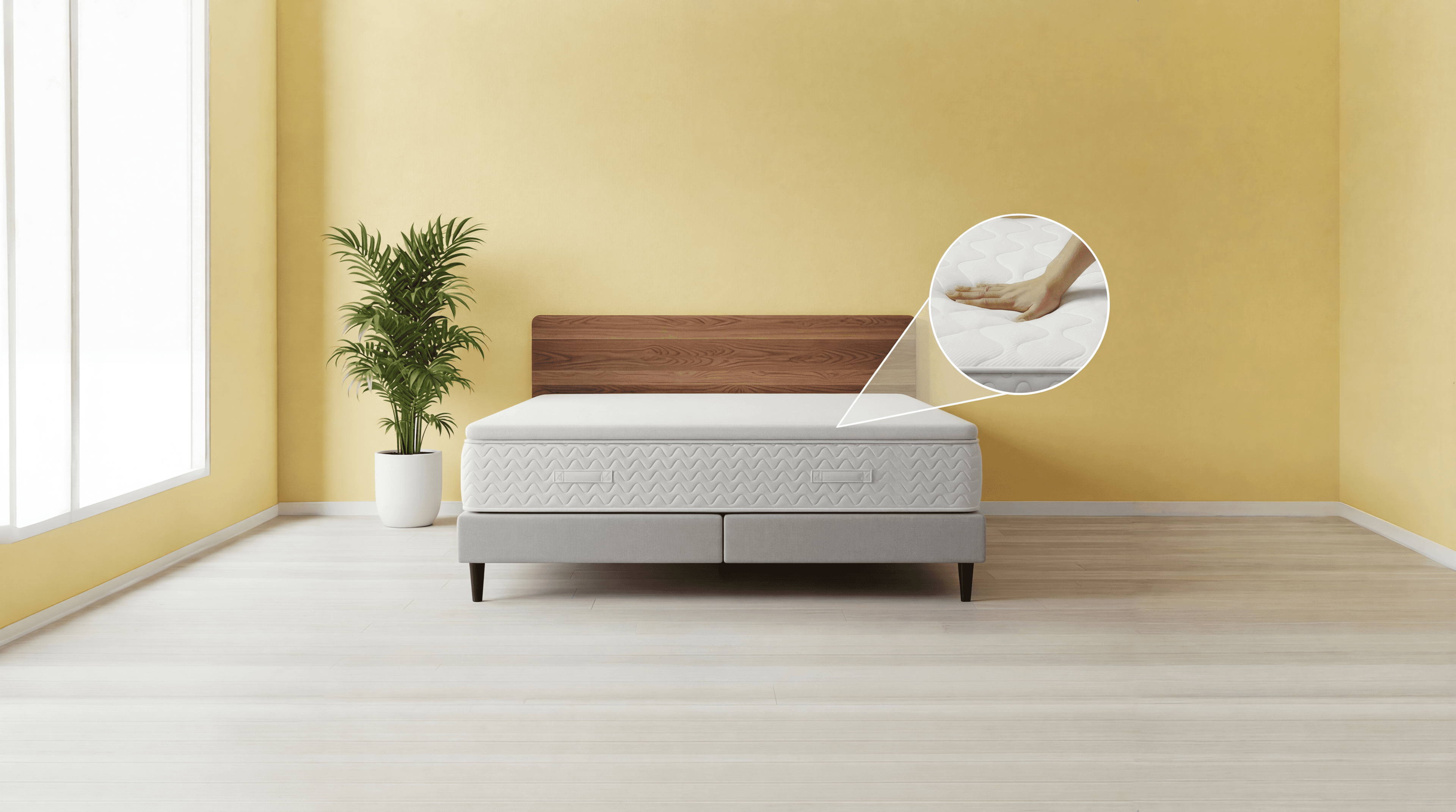 Floating bed on clouds